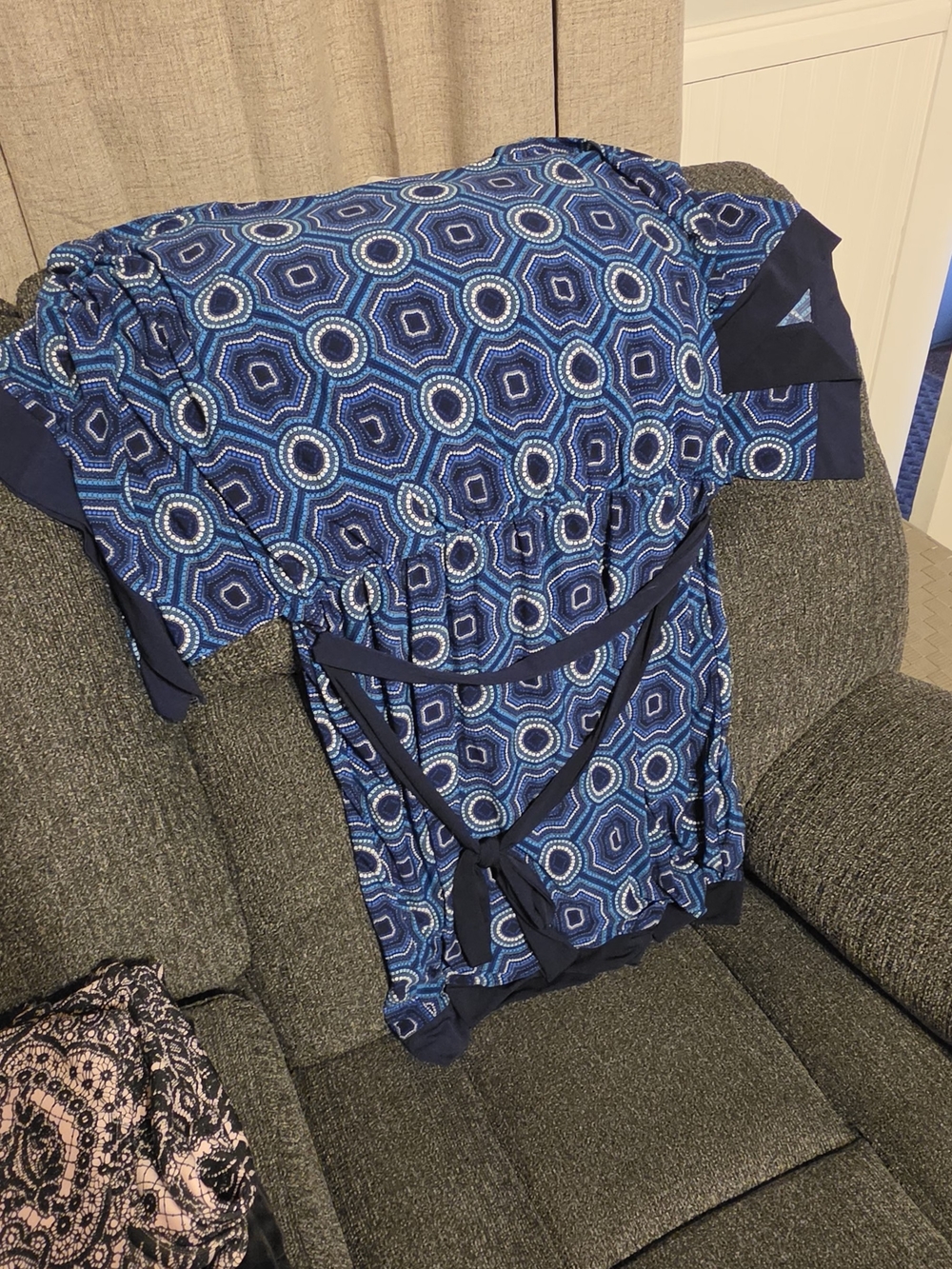 Dress Barn Blue Geometric Print Women's Dress